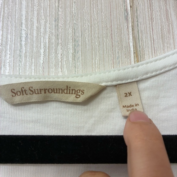 Soft Surroundings Breelyn Top Cap Sleeves 2X White Cottage core - Picture 4 of 8